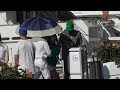 K kardashian in capri italy uses an umbrella to hide from paparazzi