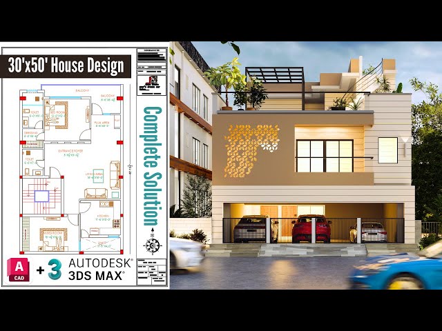 29'x45' Exterior House Design in 3DS Max with V-ray | Complete Tutorial class=