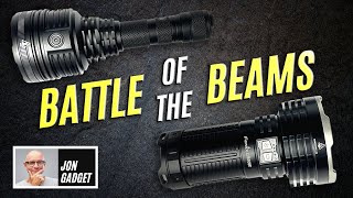 Crazy 1km beam flashlights  LR50R vs P30i  Fenix vs Nitecore