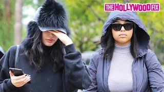 Kylie Jenner & Jordyn Woods Step Out In The Rain For Lunch At Le Pain Quotidien In Calabasas, CA