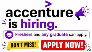Accenture Hiring Freshers 🚨 2 Roles Open | Any Graduate Can Apply | Freshers Jobs