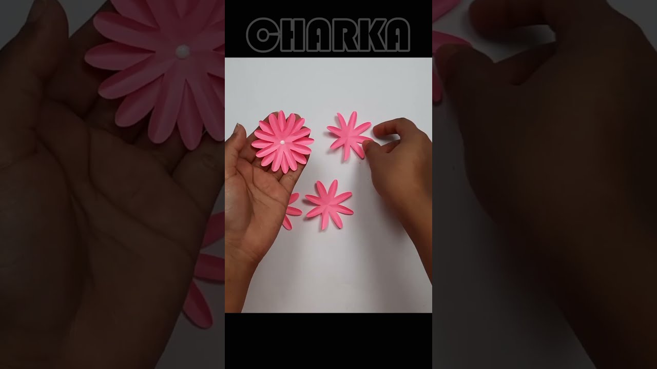 How To Make Flower With Color Papers | Paper Flower | #shorts #paperflower #paper craft