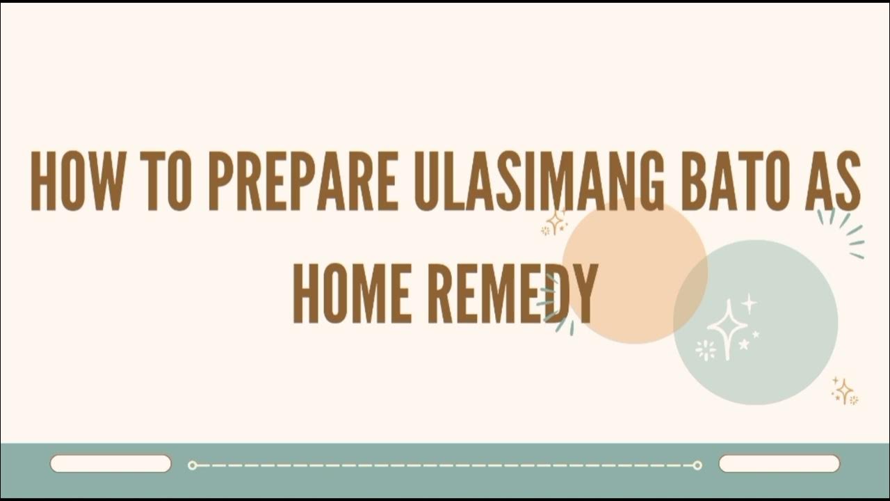 PREPARING HERBAL MEDICINE USING ULASIMANG BATO: A DOH APPROVED HALAMANG