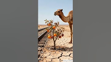 Camel saved the orange tree from defying up by watering it #ai​ #save​ #animals​ #camel​ #trending​