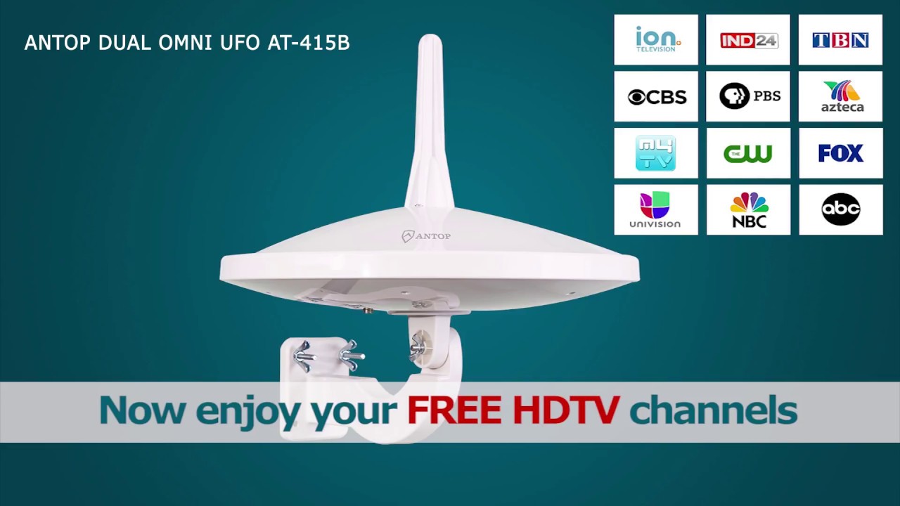 ANTOP UFO Dual Omni AT415B Outdoor/RV/Attic HDTV Antenna Smartpass