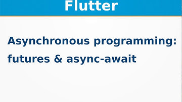 Flutter Asynchronous programming: futures & async await