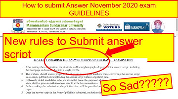 New rules to Submit answer script |How to Submit the answer script |November 2020 online examination