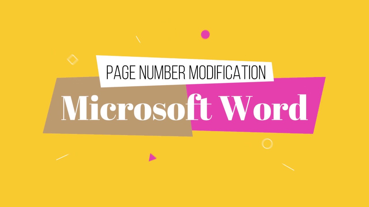 How to modify Page Number in Word - YouTube