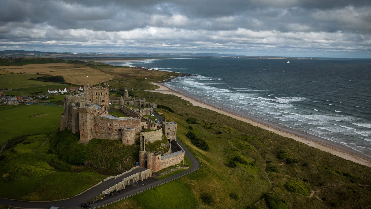 Bamburgh Castle: The Real Bebbanburg of The Last Kingdom. Drone Tour -  Compilation - Trips On Couch 