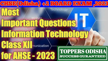 Information Technology Important Question for +2 Board Exam 2023 odisha #toppersodisha #amresh sir