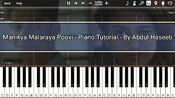 Piano Tutorial Manikya Malaraya Poovi | Priya Prakash Varrier Oru Adaar Love | Piano by Abdul Haseeb