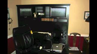 Mainstays Entertainment Center Bundle for TVs up to 55;, Multiple Finishes My New Desk! - Realspace Magellan Performance Collection L Desk & Hutch, Espresso Finish