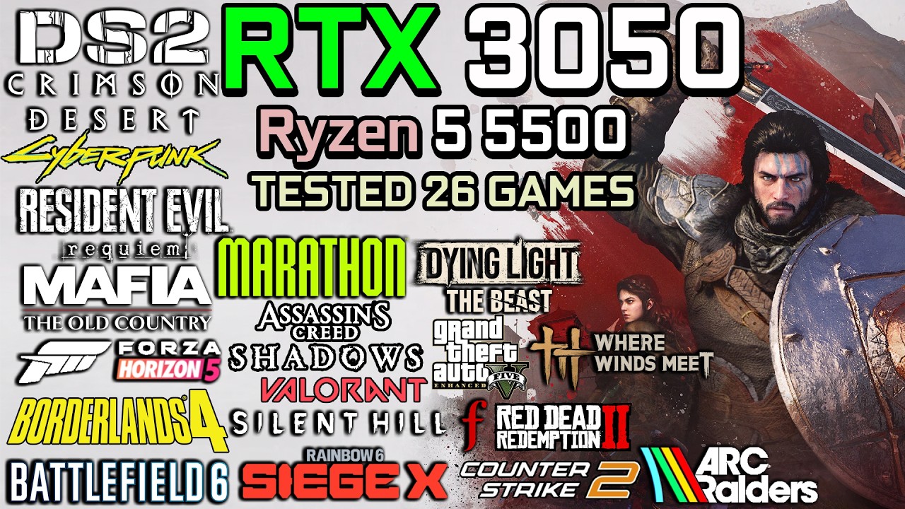 Teste da GeForce RTX 3050 em jogos