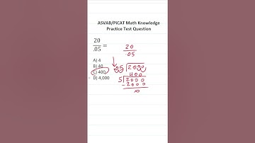 ASVAB/PiCAT Math Knowledge Practice Test Q: Fractions, Long Division, Decimals