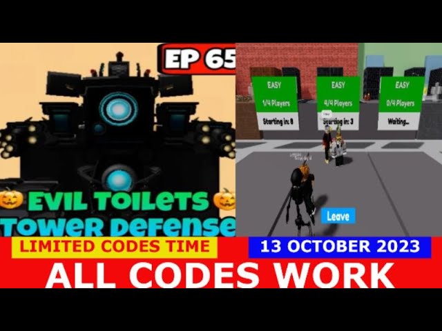 Toilet Tower Defense codes for December 2023