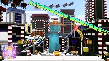 power of legendary weapons in builld and shoot!?!?(blockman go : blocky mods)