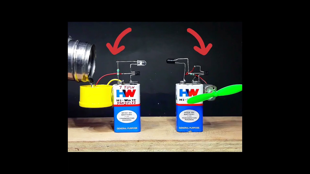 wireless water controlled dc motor fan / hw battery motor project 