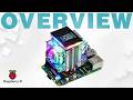 Freenove Raspberry Pi 5 Cooler [Overview] Aluminum Heatsink OLED Screen 2x PWM ARGB Fans Light Sync
