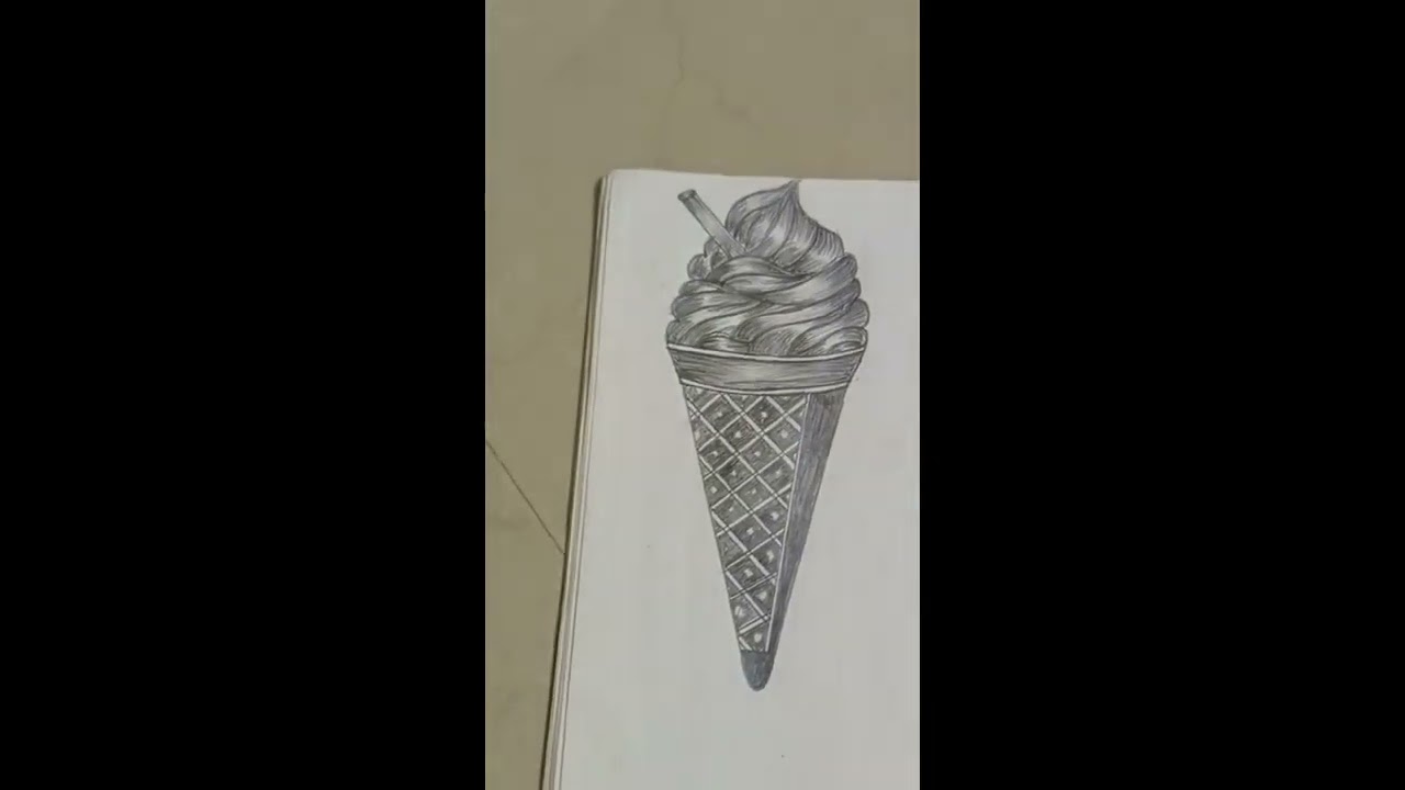 pencil sketch ice-cream by parag kate arts