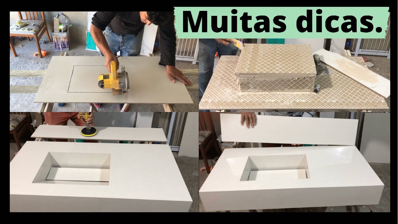 COMO FAZER PIA DE PORCELANATO COM BANCADA PARA BANHEIRO. [completo]. Dicas e passo a passo.