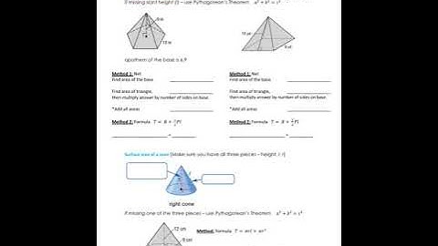 Geometry - Surface Area and Volume (Unit 9) Day 2