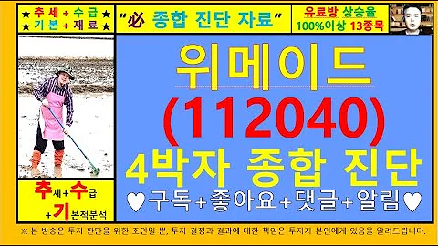 위메이드(112040)4차원종목진단및향후주가전망 추수기(추수)전문가