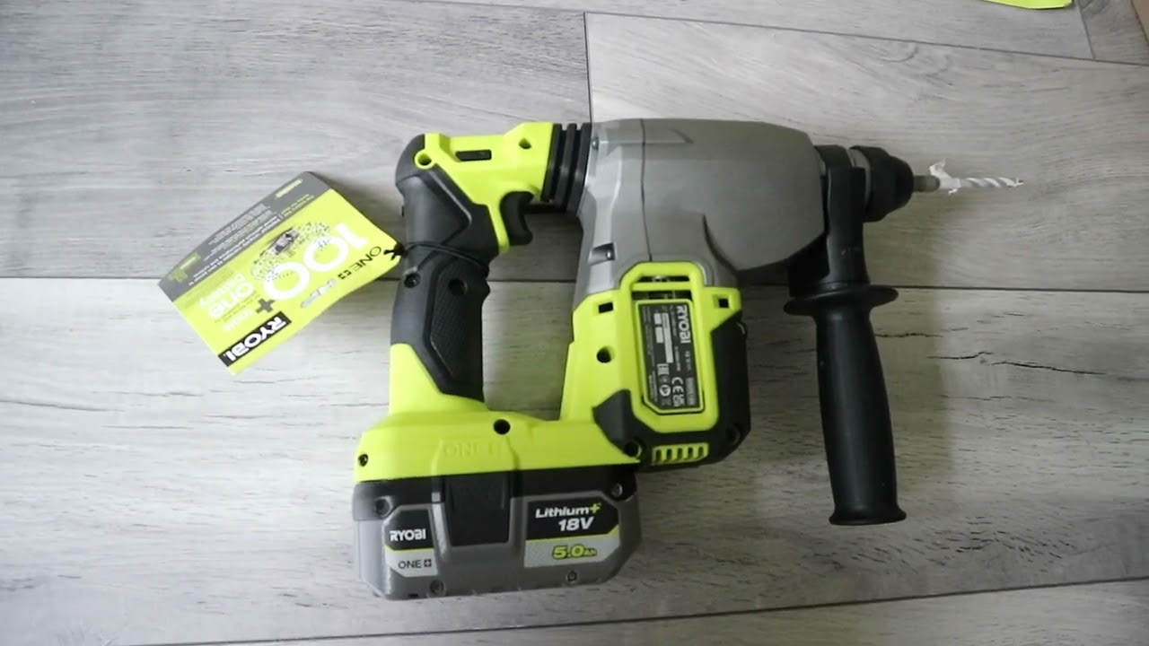 Drill test Ryobi Hammer drill 18V concrete wall. YouTube