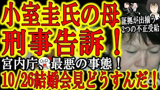 【宮内庁最悪の緊急事態！小室圭氏の母親・佳代さんが遂に刑事告発された！『証拠出揃う2つの不正受給疑惑』】10月26日の眞子様と小室氏の結婚会見直前の緊急事態！遺族年金と傷病手当金の不正受給疑惑！