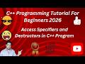 access specifiers and destructors in C++ programming | In Urdu Language
