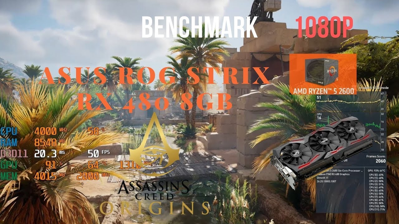 Assassin S Creed Origins Rx Gb Asus Rog Strix Benchmark Ryzen