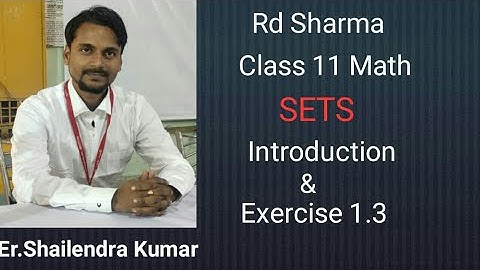 Sets Class 11 | Rd Sharma Class 11 Math Exercise 1.3 || Chapter -1 Sets |  ‎@smcride  | SMCRIDE