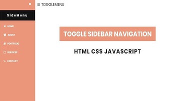Toggle Sidebar Navigation html css javascript