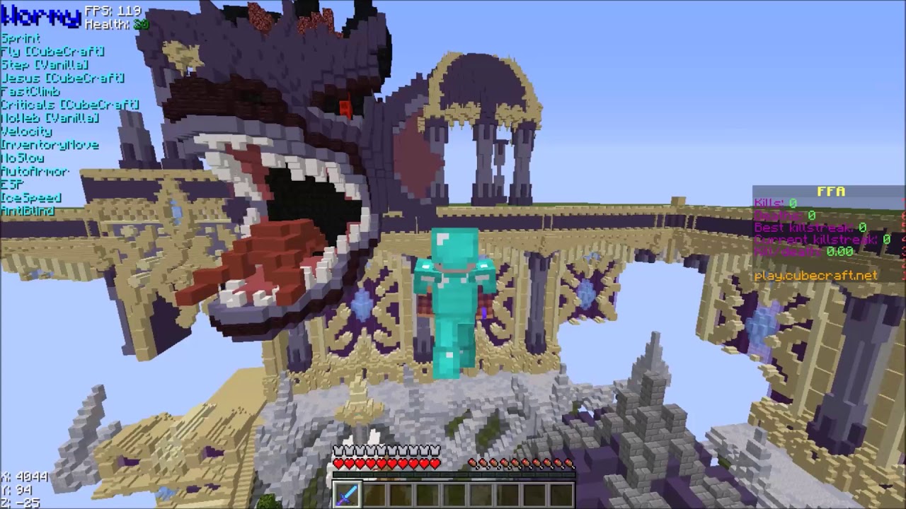 fast horizontal/vertical cubecraft fly