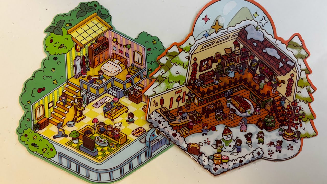 [ASMR] Make a winter village and miniature house