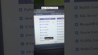 Run Python Online #shorts #pythonprogramming #studyopedia