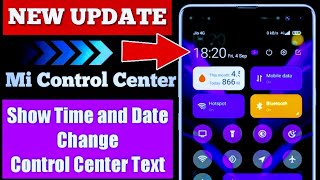 Mi control center Show Time & date| Control center custom text setting|mcc  app new update