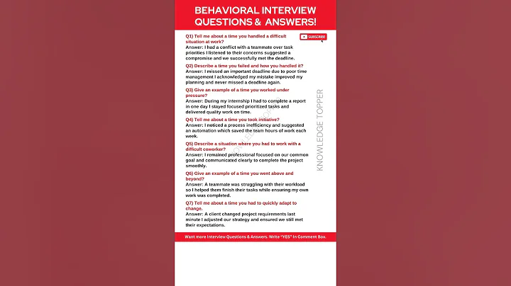 7 Behavioral Interview Questions and Answers