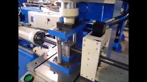 Round tube hole punching machine with back pulling system and rotation servo motor