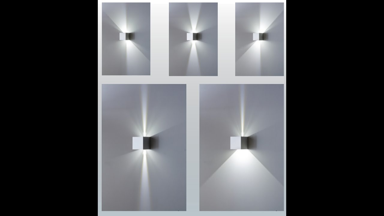 NUOVA GERMANY Lampada a parete Applique Cubo a LED IP65 per interno/esterno 12W Regolabile 1000lumen Moderno Alluminio (Bianco, Luce Calda 3000K