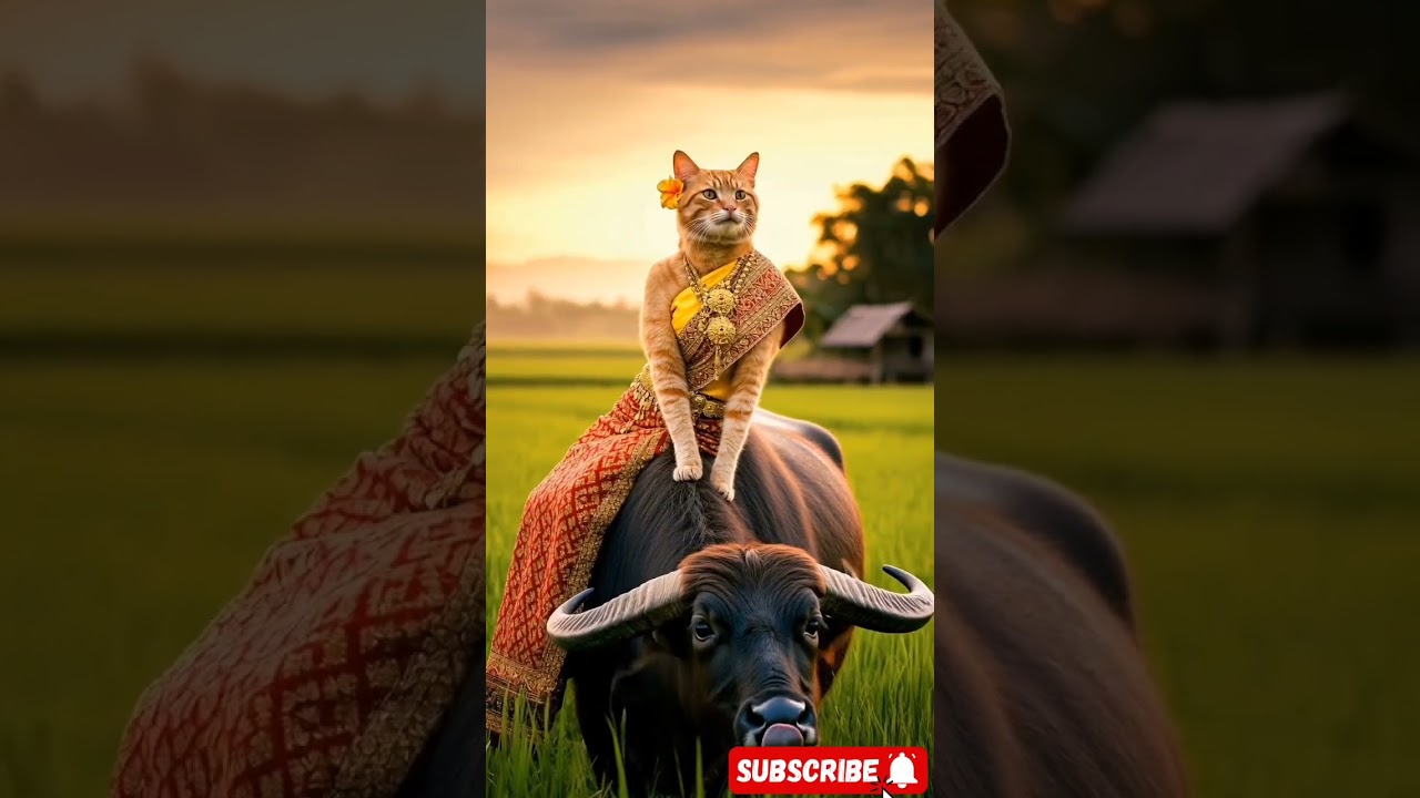 ใส่ชุดไทย นั่งควาย #amazing #แมวน่ารัก #funny #funnyvideo #funnyshorts #funnyvideos #funnycomedy