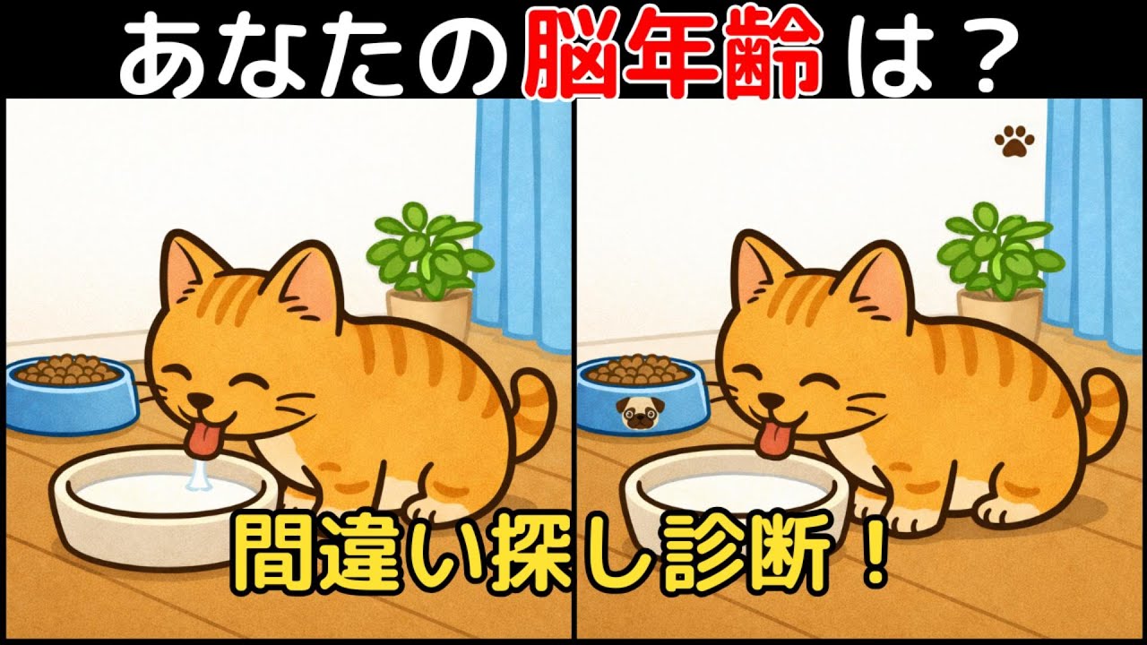 【間違い探し×脳トレ】60代以上も楽しめる認知症予防ゲーム！簡単～難しい全10問！