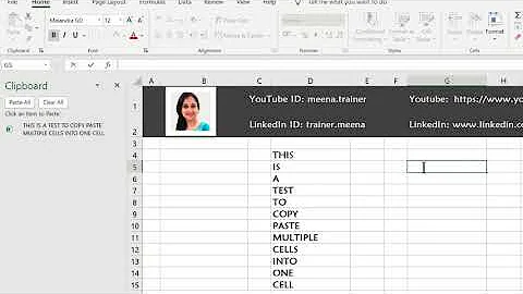 How to paste multiple cells into one single cell in Excel