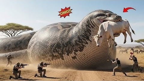 Heroic Rescue Team save a courageous white cow from the terrifying attack of a giant python