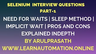 Selenium Interview Questions | PART-1 | Implicit Wait Explained in Depth | Tamil screenshot 4