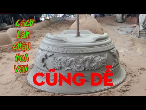 Video Cách quay chậu hoa văn, cách làm chậu xi măng đẹp,... - youtube