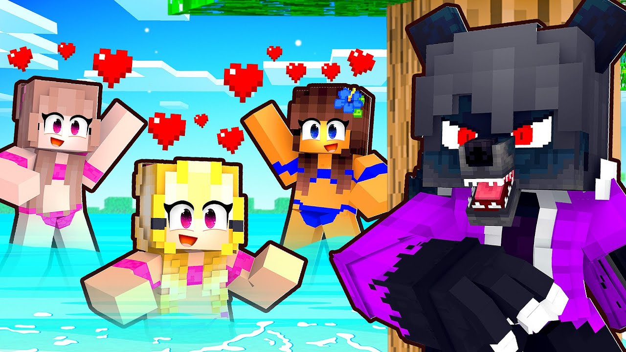 UM GAROTO LOBO em uma ILHA só DE MENINAS no Minecraft