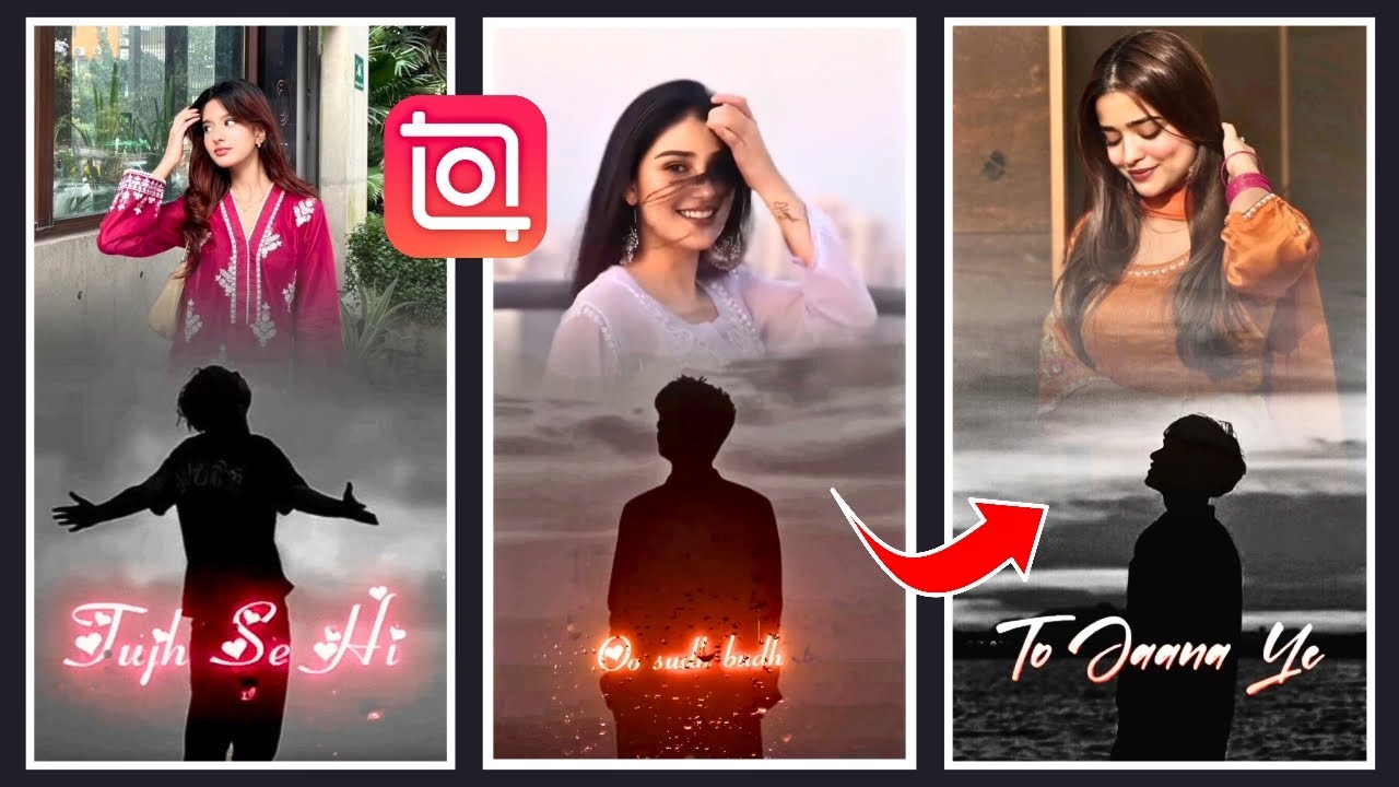 Trending Double Layer Lyrics Video Editing in InShot | Double Photo Lyrics Status Editing Tutorial 