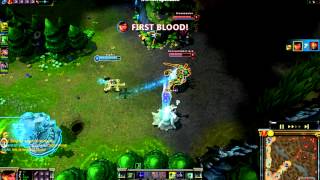 Lol - Epic trolled Blitzcrank Sivir double kill first blood during minion spawn