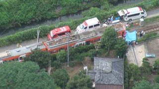 電車と車が衝突 脱線、 千葉 流鉄流山線で男女けが