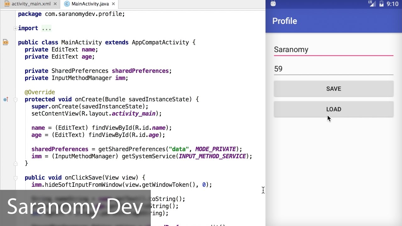 สอนสร้างแอพฯ Profile พร้อม SharedPreferences บน Android Studio - YouTube